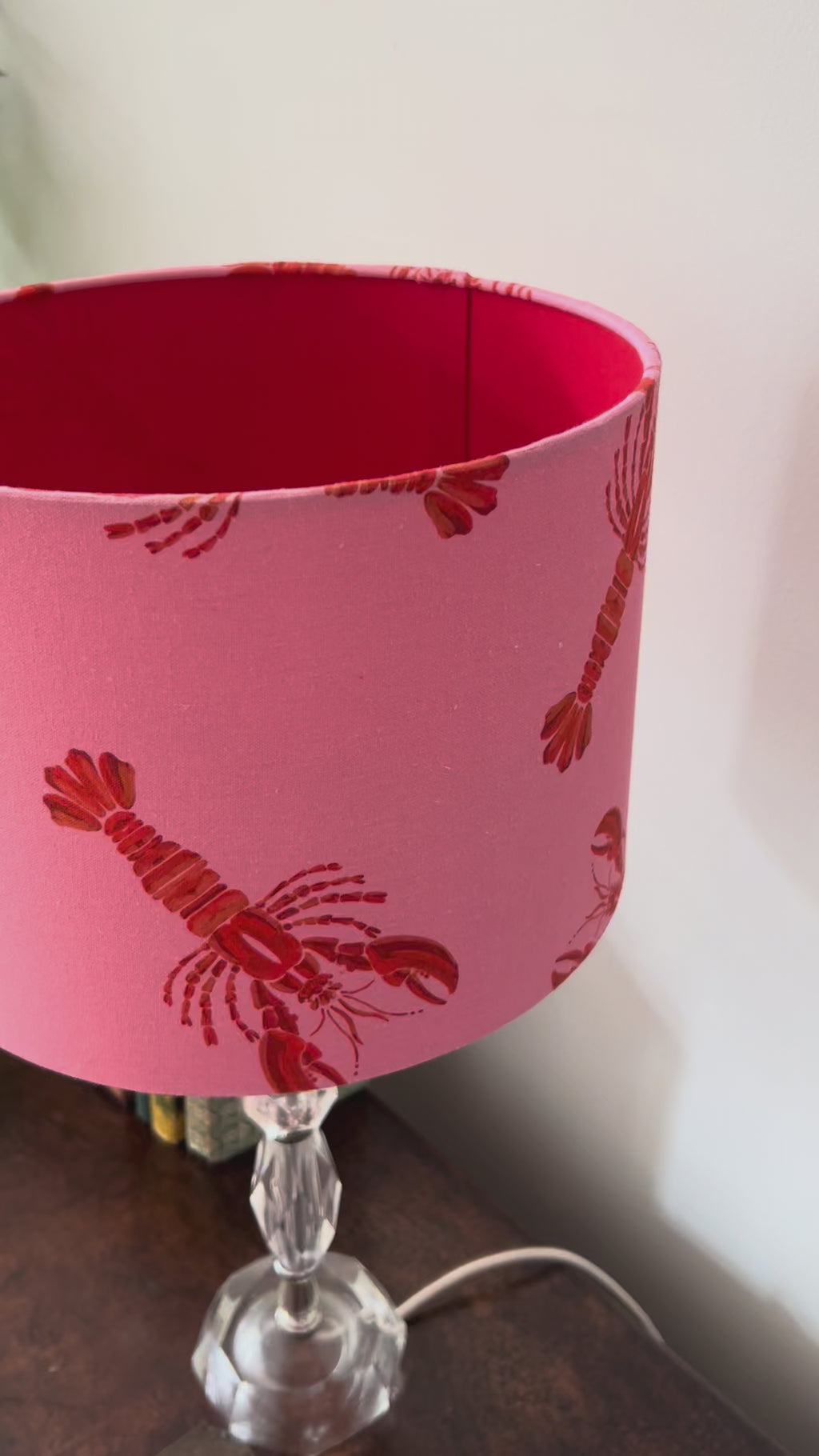 short video of Lobster shade, close up on inside and outside