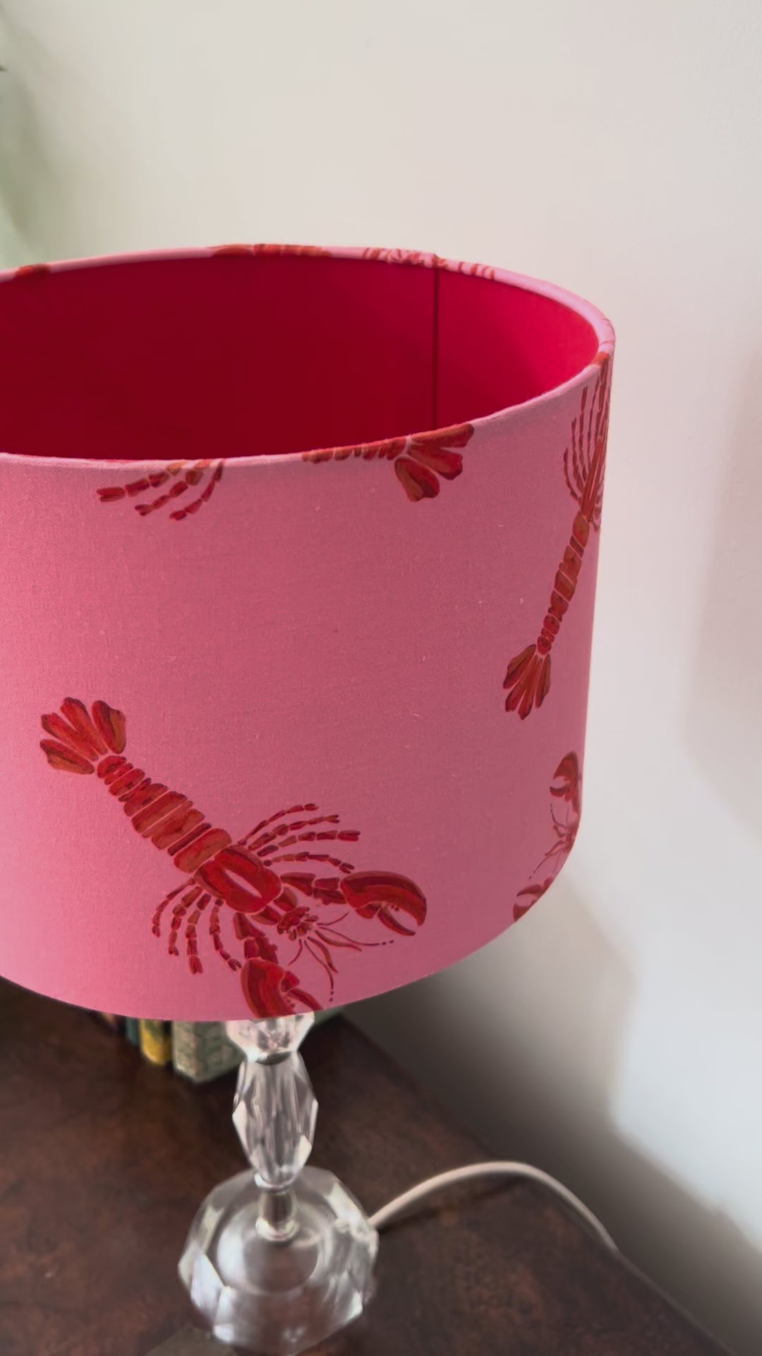 short video of Lobster shade, close up on inside and outside