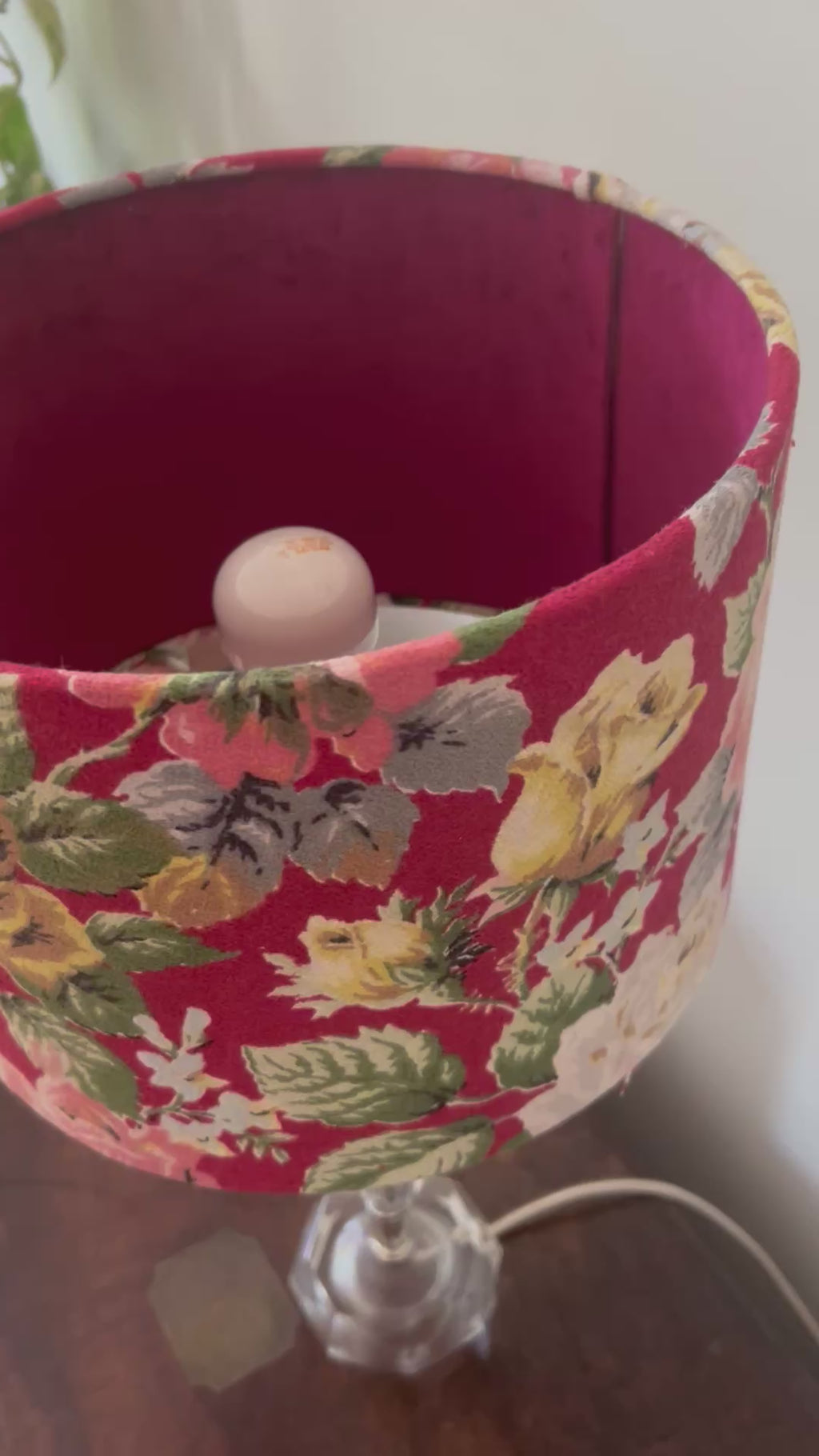 Vintage Rose Fabric 30cm Double Sided Drum Shade