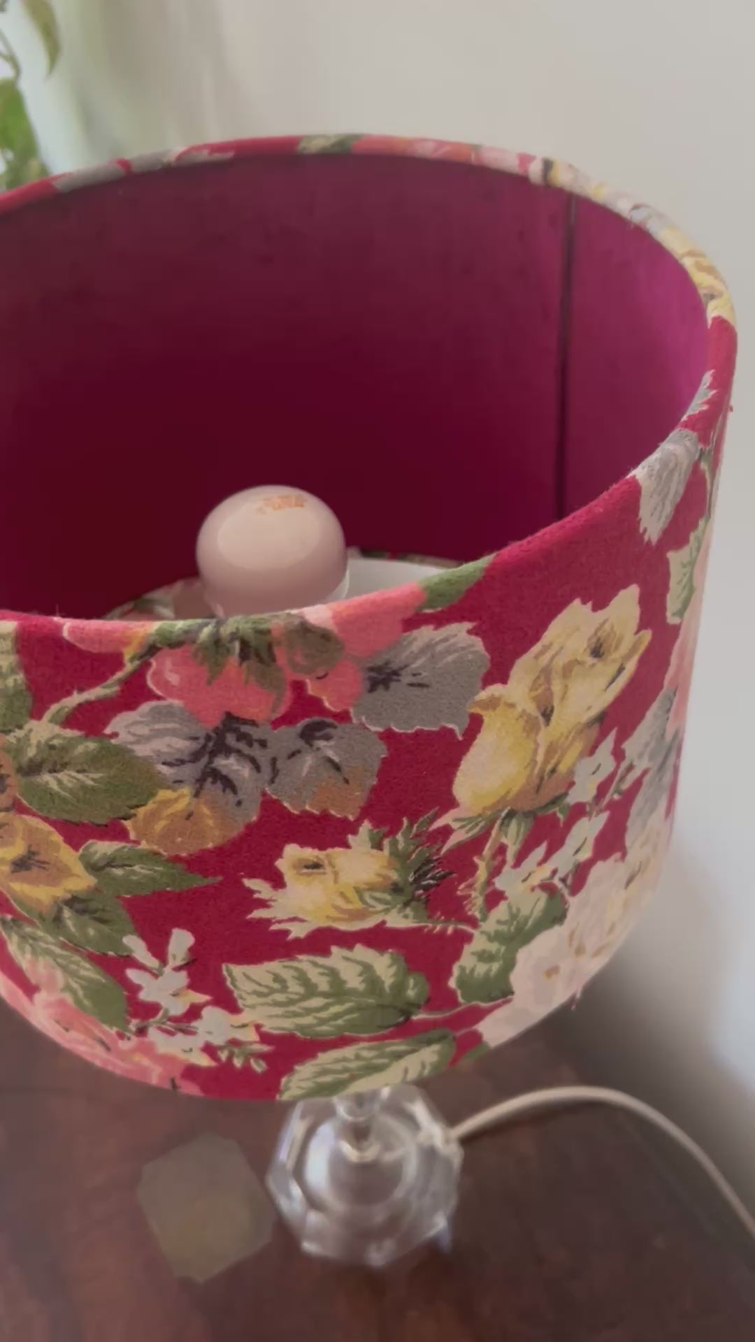 Vintage Rose Fabric 30cm Double Sided Drum Shade