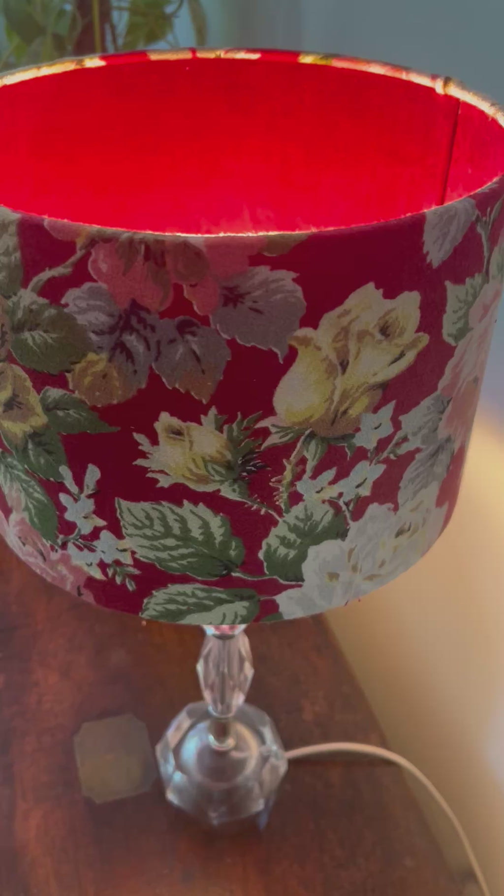 Vintage Rose Fabric 30cm Double Sided Drum Shade